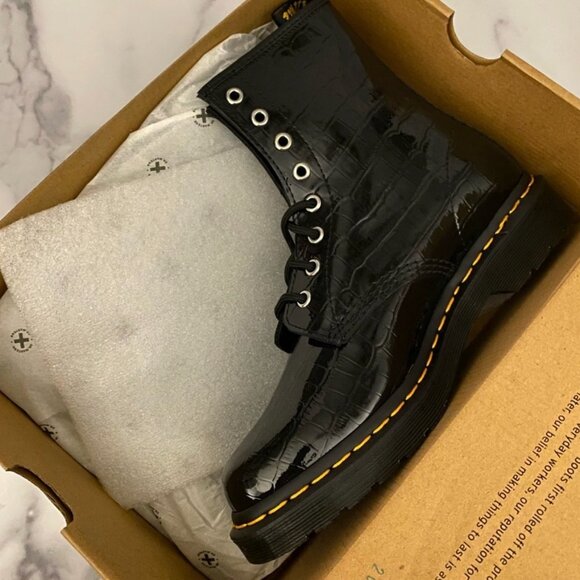 Dr. Martens Glossy Black Ankle Booties - Picture 10 of 14